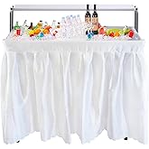 Nice C 4 ft Folding Ice Cooler Table, Party Cooler, Grazing Table, Tables with Drain, Party Cooler Tables, with Matching Skir