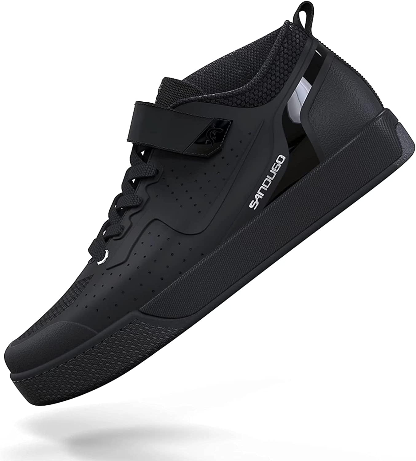 Photo 1 of Mens MTB Mountain Bike SPD Cycling Shoes,Suitable Mountain Biking DH Enduro, Compatible All Anti-Skid Nail,Black Flat Pedal Shoes 9.5