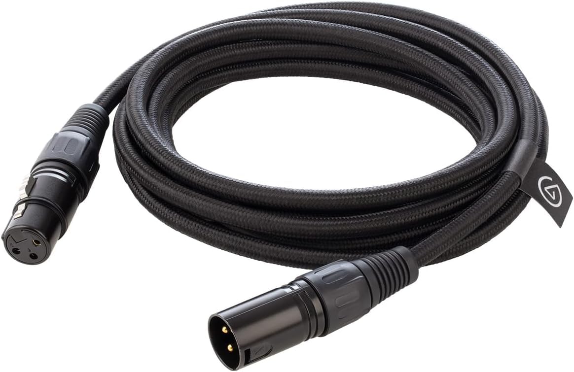 Elgato XLR Cable – Geschirmtes Mikrofonkabel für Studioaufnahme und Liveproduktion, vergoldete Kontakte, Stecker auf Buchse, für Mikrofonpegel und symmetrischen analogen Line-Pegel, 3 m