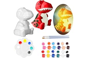 T-Antrix Paint Your Own Dinosaur Lamp Kit- Painting kit for Kids 6-12, DIY Dinosaur Crafts Night Light for Boys Girls Ages 3+ Dinosaur Toys for Boys Kids Ages 8-12
