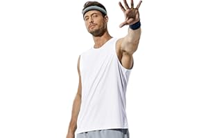 Haimont Men's Workout Tank Top Dry Fit UPF 50 Sleeveless Muscle Tee Shirts for Swim, Running, Hiking, Beach