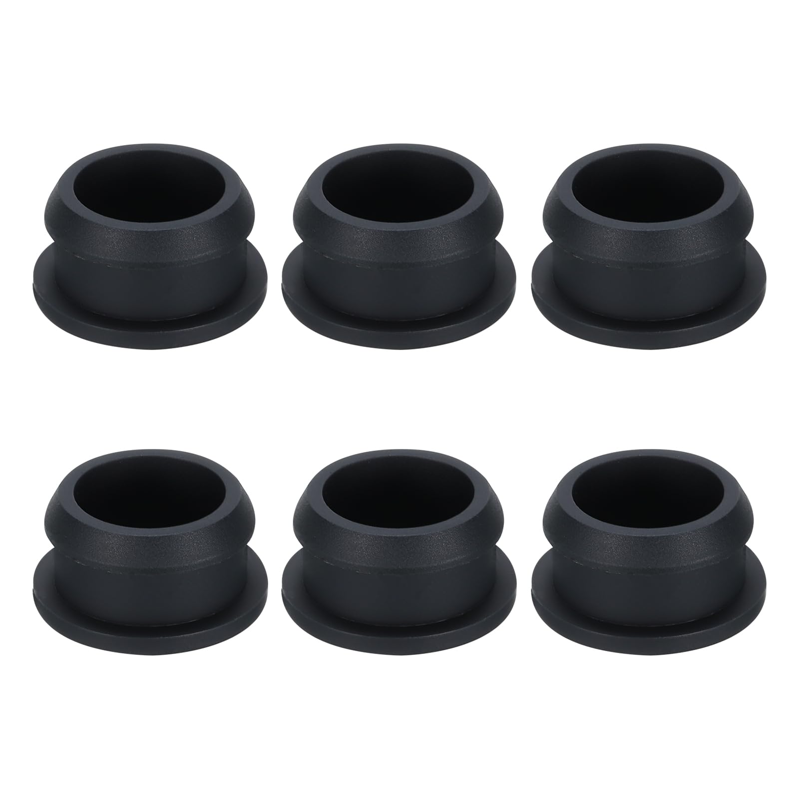 Rebower Snap in Locking Hole Plugs Rubber Panel Seal Cover Drilled Silicone Caps, [for Kitchen Rubber, Waterproof Sealing Plugs] - 22mm/0.9in/Black/6Pcs