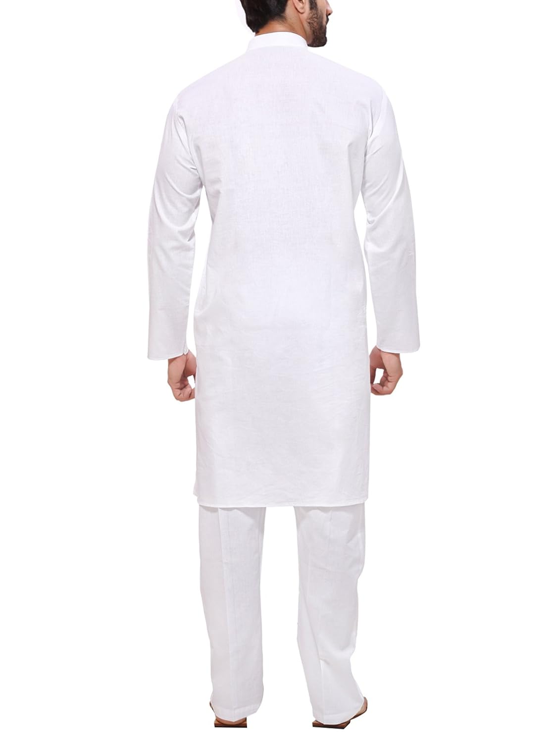 rg designers men's cotton plain white kurta pyjama