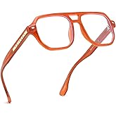 FEISEDY Aviator Blue Light Glasses for Men Women, Retro 70s Style Design TR90 Anti Glare Digital Eyestrain & Daily Wear B0284