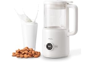 olayks. 6 in 1 Automatic Nut Milk Maker Blender, 20oz Homemade Soy Milk Maker for Plant-Based Milk, Coconut, Oat, Almond, Non-Dairy Beverages with Timer, Keep Warm, Boil Water, Self-Cleaning