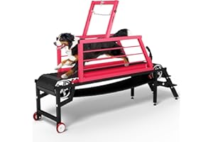 Tzechkii Dog Treadmill for Large Dogs with Hand Brake, 91" Dog Running Machine Exercise Equipment for Indoor Outdoor, Helps Dogs Release Energy and Build Stamina