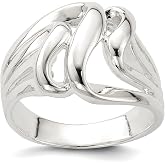 JewelryWeb 925 Sterling Silver Polished Fancy Ring 4mm Wide Ring for Women