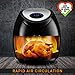 Baulia AF811 Digital Air Fryer 5.9-qt 1700-watt Electric Hot Oil-Less Oven Cooker, LCD Screen Control, Black