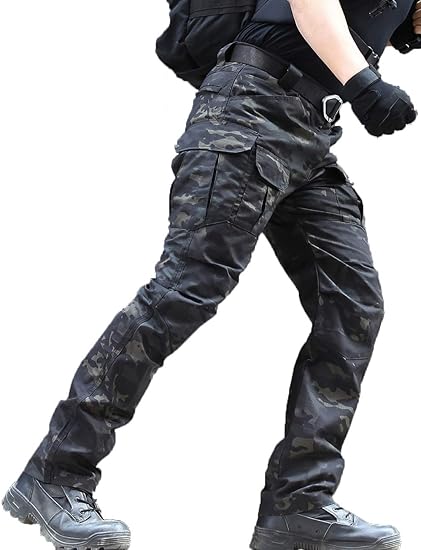 Amazon メンズ 防水パンツ ストレートフィット タクティカルコンバットアーミー カーゴワークパンツ マルチポケット付き ロングパンツ 通販
