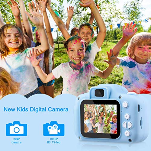 GREPRO Kids Camera, 1080P Digital Camera for Kids 2.0 Inches Screen Kids Camera for Girls and Boys Anti-Drop Children Selfie Instant Camera for 4-14-Year-Old with Soft Silicone Case, 32GB SD Card
