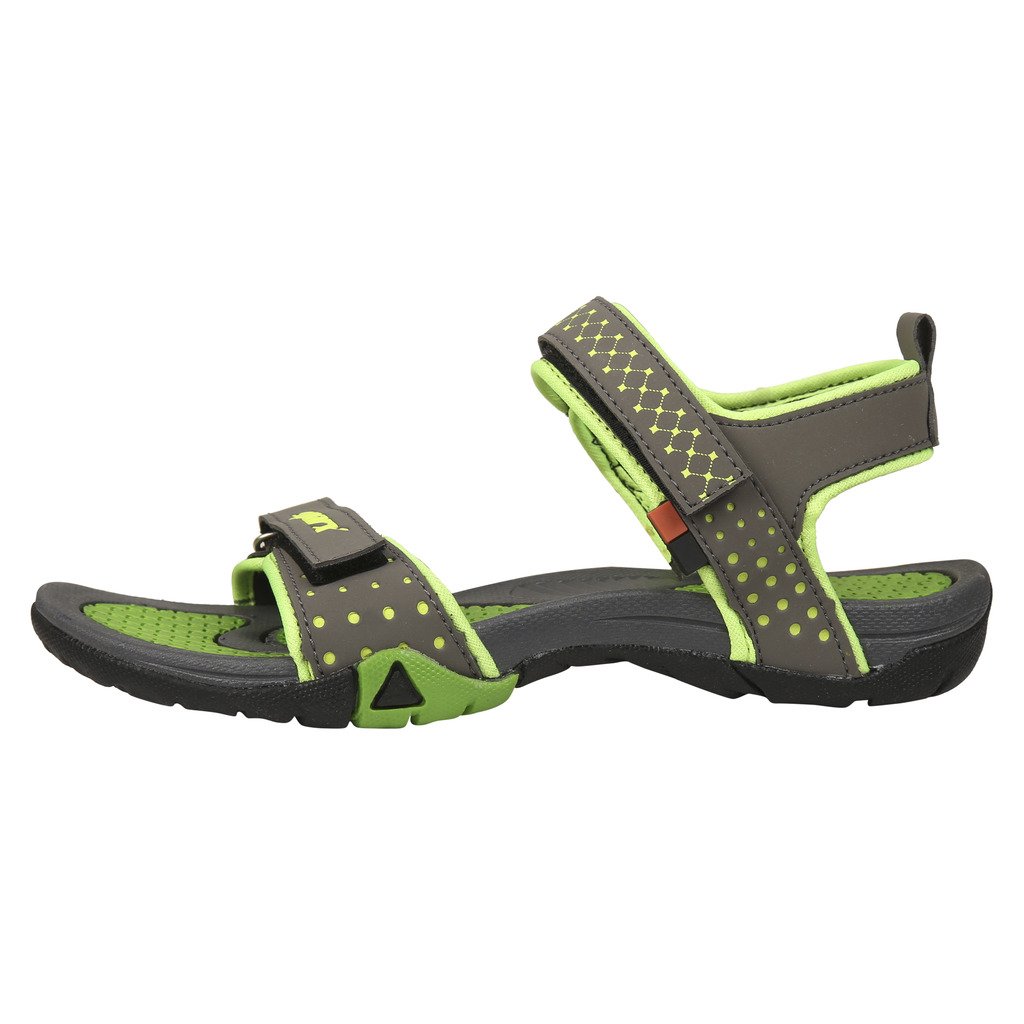 sparx women's ss0803l series drak grey fluorescent green synthetic casual sandal