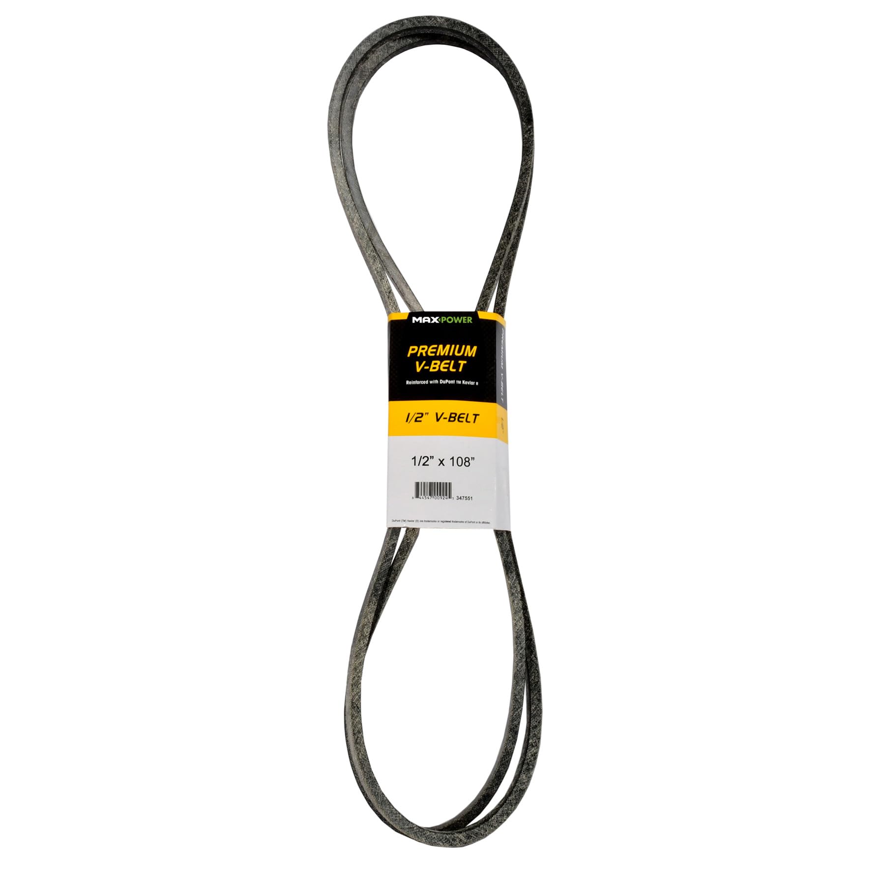 MAXPOWER V-belt 347551, Kevlar reinforced, 1/2 inch x 108 inch - 4L1080 - outer length L(a) 2730 mm.