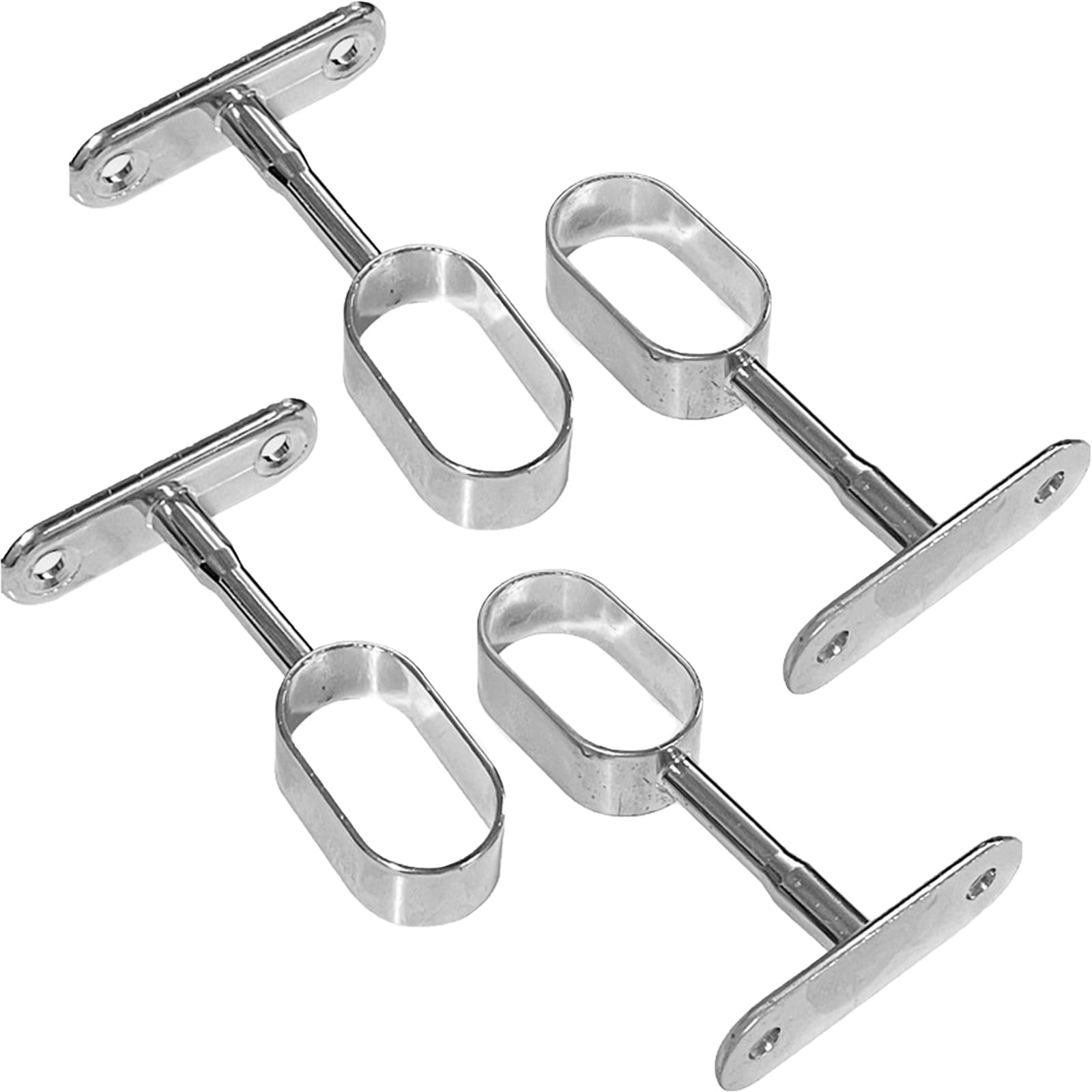 IUSOT 4 Pieces Wardrobe Rail Bracket, Heavy Duty Wardrobe Pole Brackets, Adjustable Wardrobe Hanging Rail, Fits Wardrobe Rails and Hanging Rails, with Screws