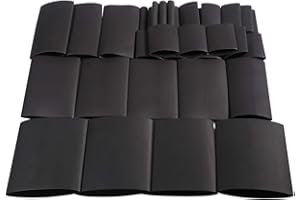 MILAPEAK 36pcs 3:1 Dual Wall Adhesive Heat Shrink Tubing, 6 Large Sizes (Diameter): 1.5, 1.25, 1, 3/4, 1/2,1/4-inch, Marine Glue Lined Cable Sleeve, Electrical Wire Wrap Protector for DIY (Black)