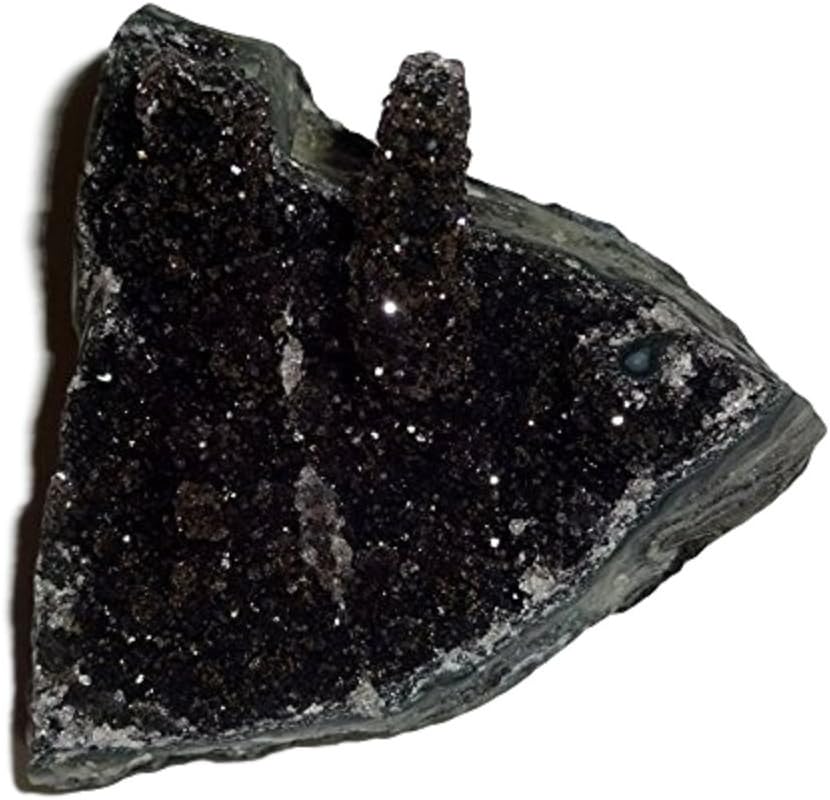 1pc #A Rare Black Amethyst Extra Grade from Uruguay Cut Base Earth Druze Druzy Crystal Healing Gemstone Rough Display Specimen