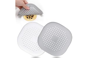 Hair Drain Catcher,Square Drain Cover for Shower Silicone Hair Stopper with Suction Cup,Easy to Install Suit for Bathroom,Bat