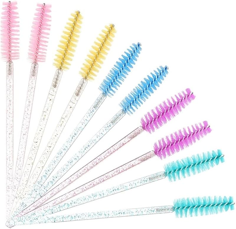 MIN-XL 50 Pcs Disposable Mascara Wands Black Multicolour Eyelash Brushes