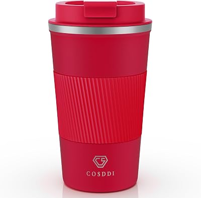 CS COSDDI Travel Mug Insulated Leakproof Lid 510 ml Red A