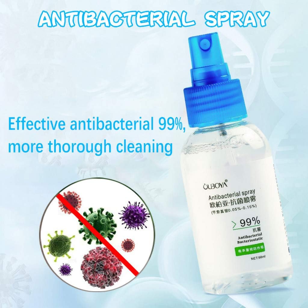 OUBOYA Disinfection Hand Sanitizer Portable Effective 99.99% Anti-Bacterial,Disinfectant Spray Hand Cleansing Portable Spray,Bacteriostatic for Kitchen/Bathroom/Office/School (98ml)