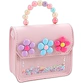 Dhshrxd Girls Toddler Purse Flower Kids Purse Little Girl Crossbody Bag Birthday Gifts for 3-8 Year Old (Light Pink)