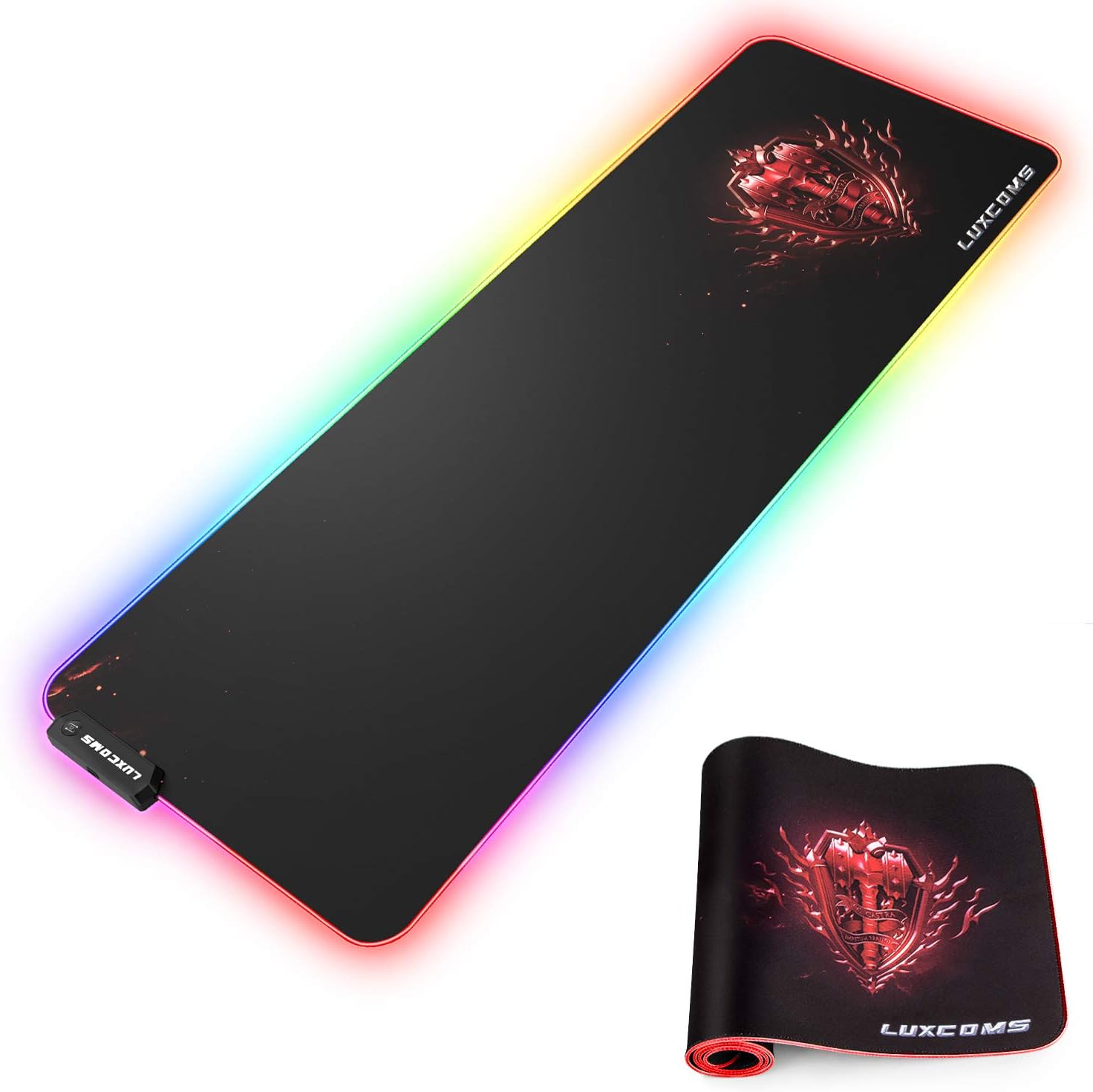 RGB Soft Gaming Mouse Pad Large, Glowing Led Extended Mousepad