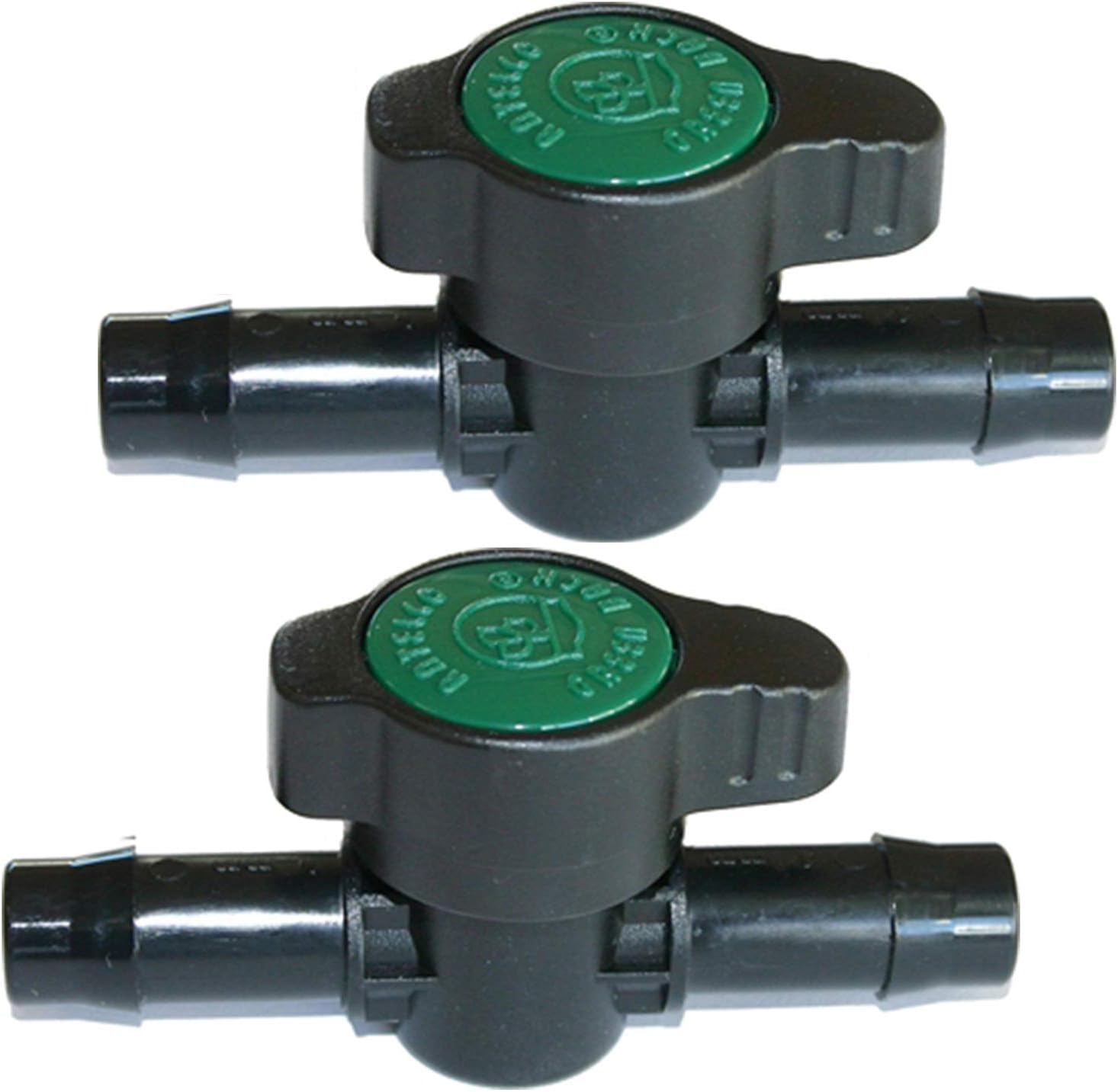 2-Pack In-Line Barbed Ball Valve 13mm For 1/2 Inch Tubing .520 ID - Regulate and Shut-Off/On Water Flow
