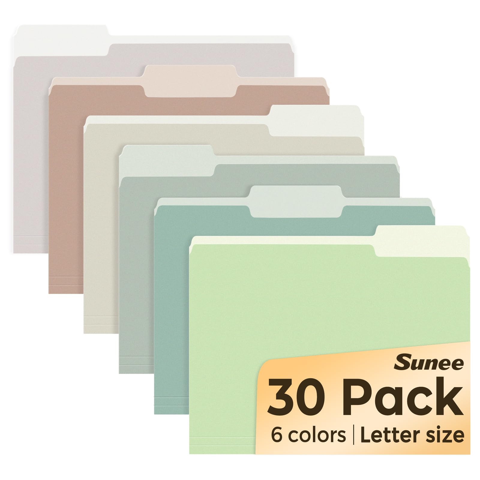 SUNEE File Folders, 30 Pack Manilla Folders 8.5 x 11, Colored File Folders Home Office School Supplies for Documents Files Paper, 6 Morandi Colors