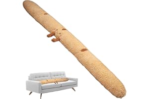 Bread Pillow Cute Plush 47" Long Food Plushies Soft Cartoon Body Pillow for Sleeping Hugging Decorative Zippered Washable Ful