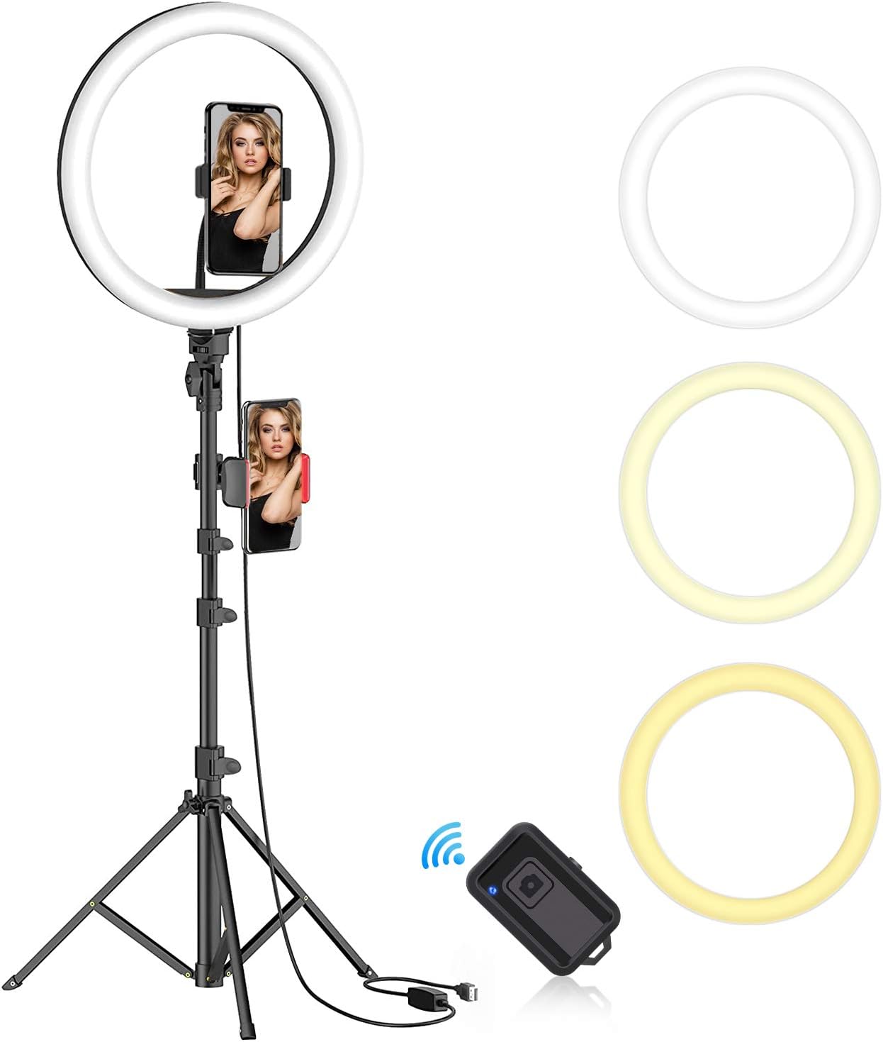 Youtube TikTok LED Ring Light 10‘’ LED Lumière Anneau avec avec Trépied