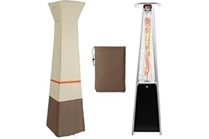 REBIRTHCARE Square Patio Heater Cover, Outdoor Standing Glass Tube Heater Cover, Upgraded 600D Oxford Fabric with PVC Coating Material, 100% Stormproof, Snow-Poof, Anti-UV, Dust-Proof, 21'' x 21'' x 90''
