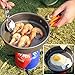 lovehope Camping Cookware Mess Kit, camp stove, Backpacking Gear & Hiking Outdoors Bag Cooking Equipment. Camping Cookset | Compact, Lightweight,& Durable Pot Pan Bowls.(Orange 11 PCS)