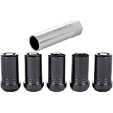 McGard Wheel Lock, Premium, 14 mm x 1.50 Thread, Cone Seat, Closed End, Key Included, Steel, Black Chrome, Set of 5 (25515BK)