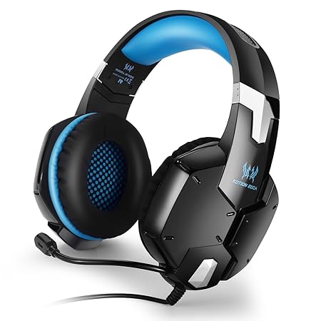 Kotion Each G4000 Stereo-Gaming-Headset mit Mikrofon und Lautstärkeregler für PC-Spiele, Rot/Schwarz