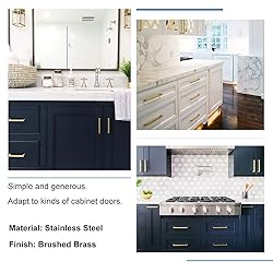 goldenwarm 50 Pack Brass Kitchen Cabinet Handles
