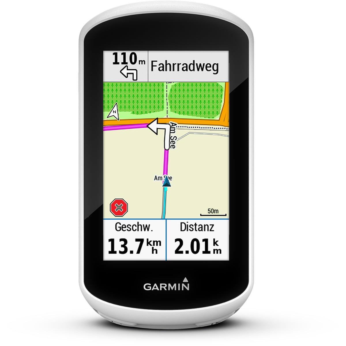Garmin Edge Explore Touchscreen Touring Bike Computer with Connected Features, White