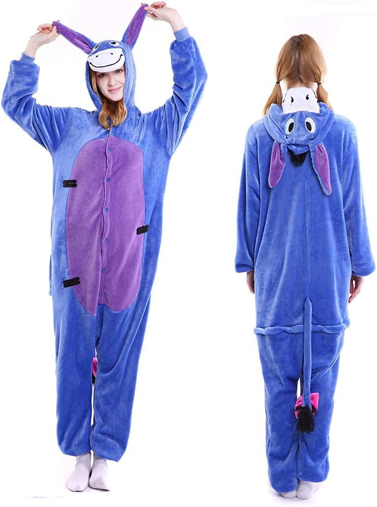Adult One Piece Animal Pajamas Halloween Xmas Costume One Piece Cosplay Sleepwear For Women Men
