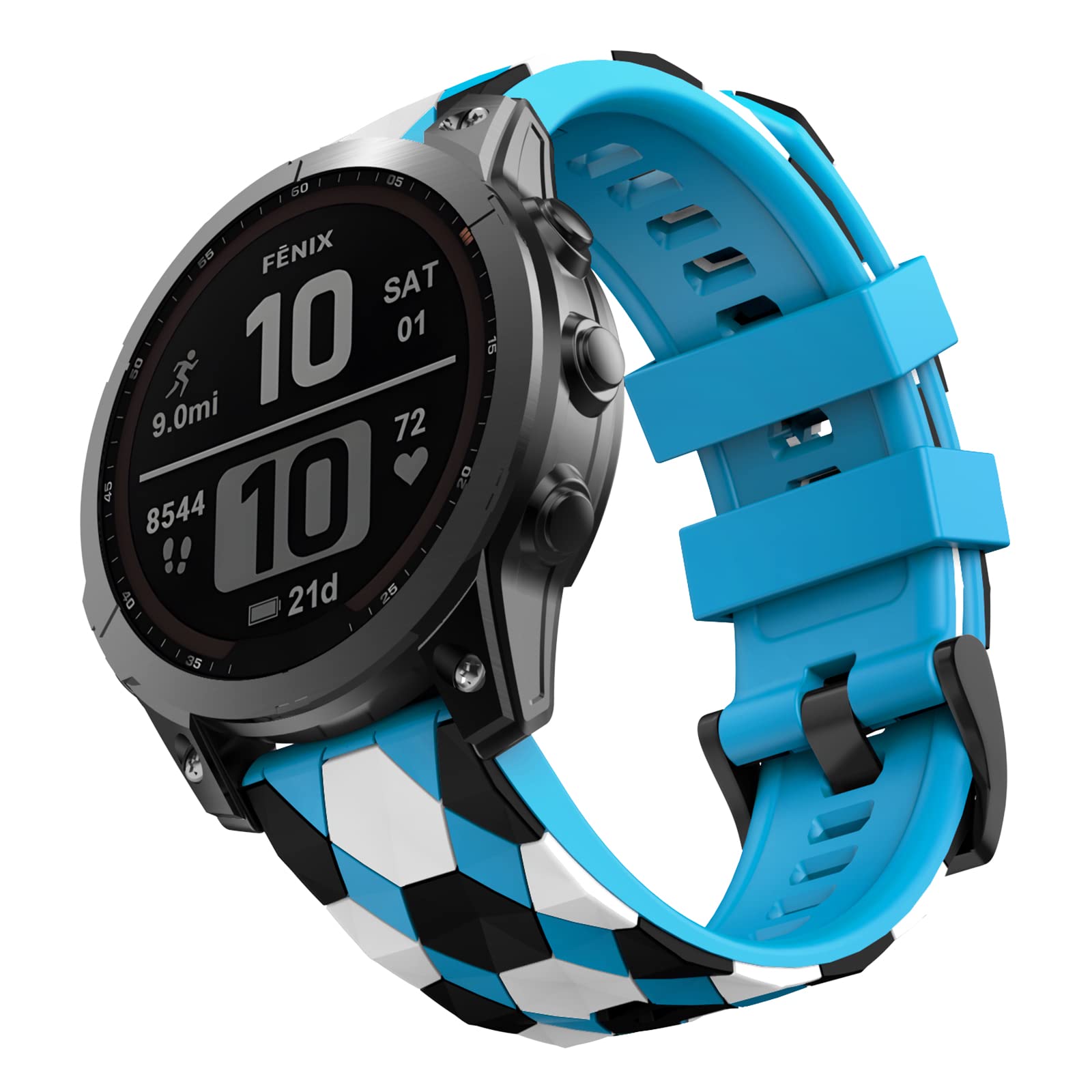 MYSNBKN Strap for Garmin Fenix 5/Fenix 6/Fenix 7, Soft Silicone Replacement Band for Garmin Forerunner 935/945/955/754/Approach S60/S62 (Quick Fit), Sky Blue, 22MM (GMKCZQW-22MM-06)