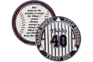 MYRECOVERYSTORE 40 Year AA Medallion Pinstripe Yearly Alcoholics Anonymous chip w/Coin Holder