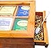 GOFOIT FBA_14135733 Solid 100% Bamboo Tea Box Natural Chest with Clear Hinged Lid, 8 Storage Sections with Expandable Drawer
