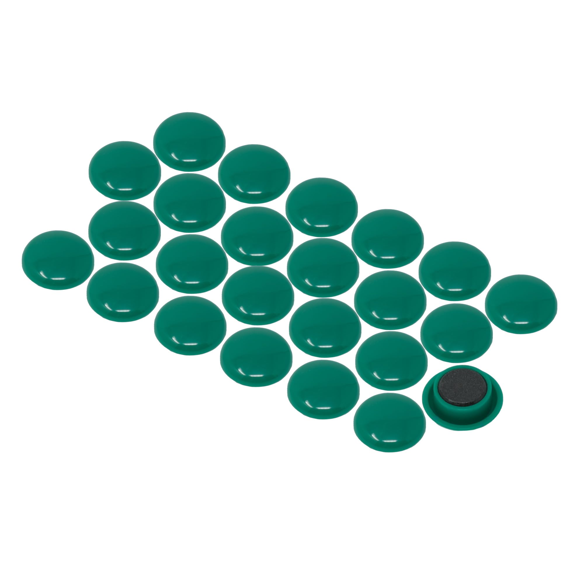 Medium Green Planning Office Magnets for Fridge, Whiteboard, Noticeboard, Filing Cabinet - Pack of 12