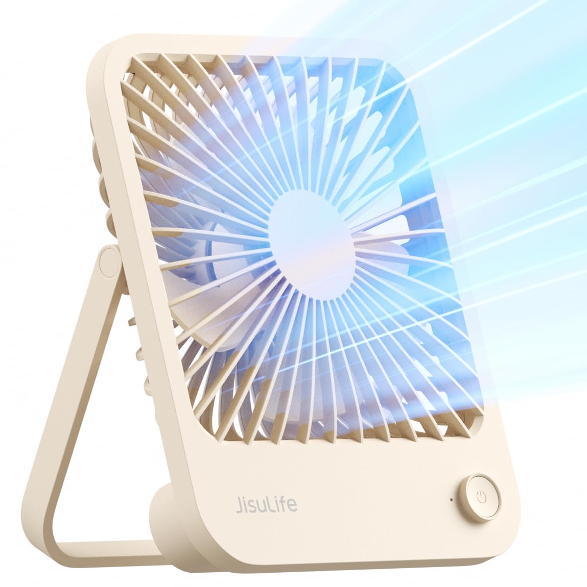Photo 1 of JISULIFE Desk Fan Battery Rechargeable, 4500mAh 180°Foldable Portable Personal Fan, 4 Speeds Adjustable Long Battery-life for Home Office Travel Outdoor Gifts for Women Men-Brown