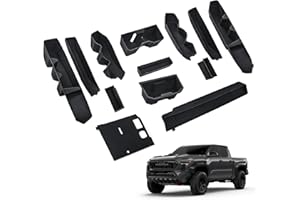 Kit de 13 plateaux de console en silicone sur mesure pour Toyota Tacoma 2024-2025 4e génération | Inserts pour porte-gobelets