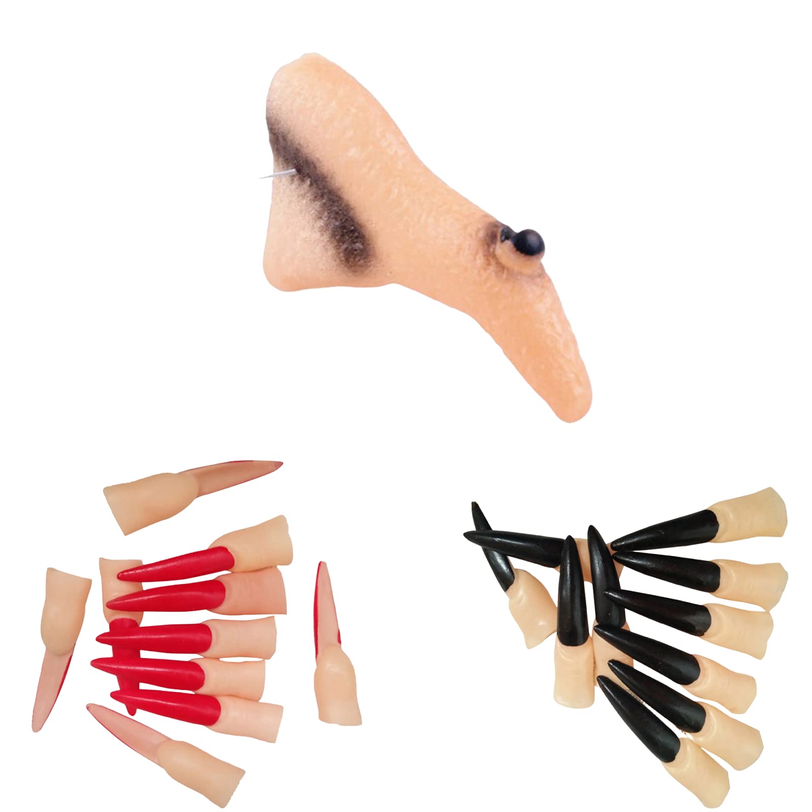 CHENGZI Pack of 23 Halloween Fake Witch Nail Scary Witch Nose Halloween Costume Props Prosthetic Nose Accessories or Halloween Cosplay Party
