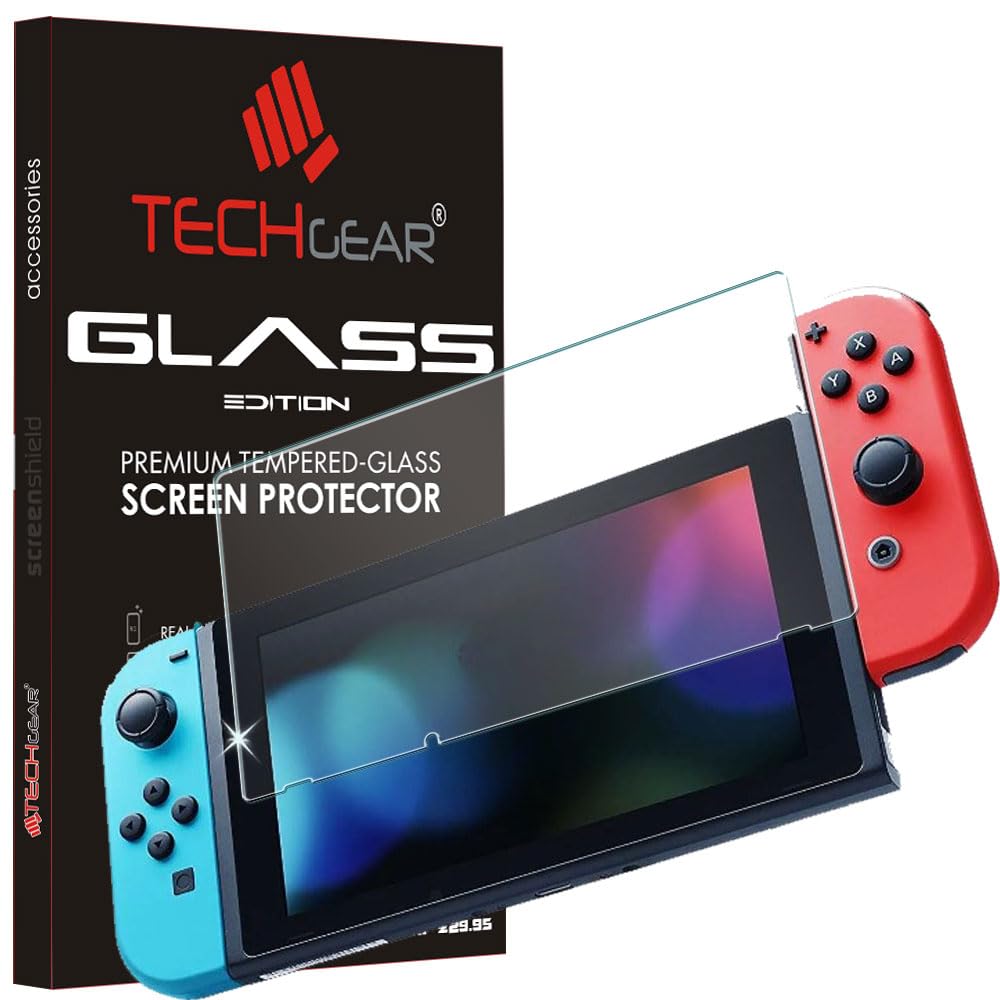 TECHGEAR GLASS Edition for Nintendo Switch, Genuine Tempered Glass Screen Protector Guard Cover (NOT for Switch OLED)