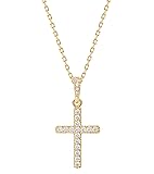 PAVOI 14K Yellow Plated Cubic Zirconia Cross