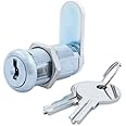 FJM Security Products 9100A-KD Disc Tumbler Cam Lock with 1-3/8" Cylinder and Chrome Finish, Keyed Different