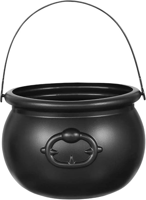 Black Cauldron Plastic Large 8 inch Witch