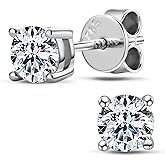 DYUNQ Certified Moissanite Stud Earrings, 3MM to 6.5MM, D Color VVS1, 925 Sterling Silver Earrings, Earrings for Men Women