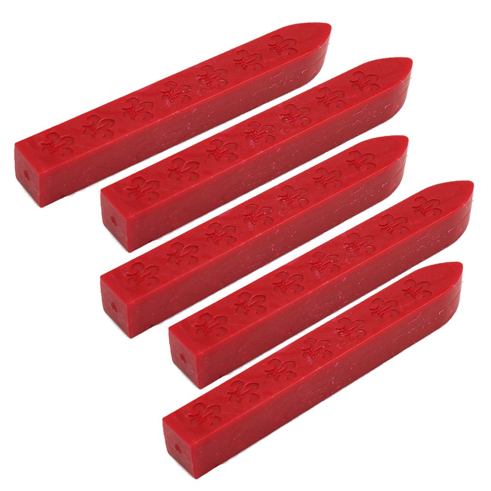 Photo 1 of **MISSING 3 STICKS** FQL 5Pcs Sealing Wax Sticks Without Wicks Sealing Wax for Postage Letter Retro Vintage Wax Seal Stamp (Chinese Red)