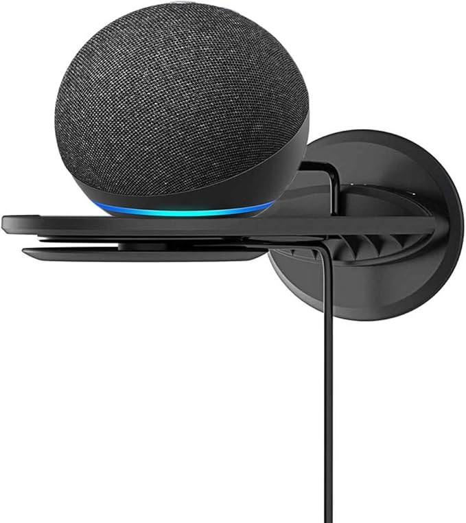 Echo Dot 4 Wall Mount Outlet Shelf Holder Stand for Echo